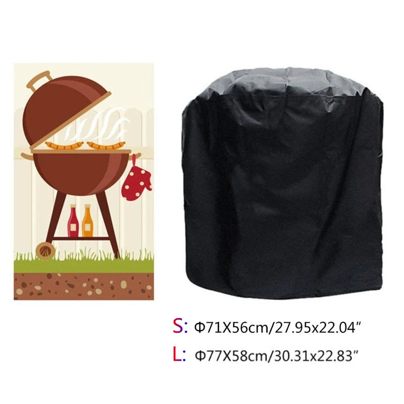 BBQ Outdoor Dust Waterproof Weber Heavy Duty Grill Cover | Rain Protective, Heat Resistance Outdoor Round Barbecue Cover