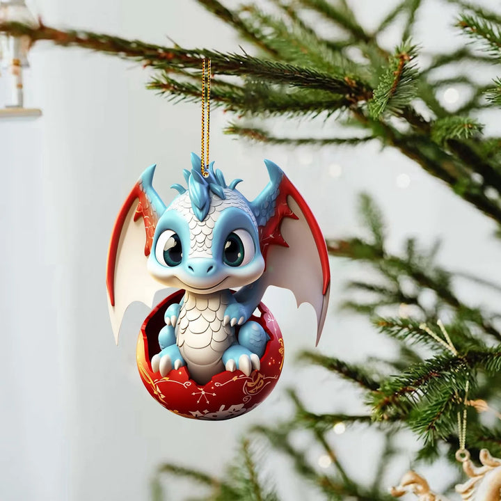 Christmas Tree Decorations 2024 Ornaments New Cartoon Dinosaur Figures 2d Acrylic Cute Xmas Tree Decoration Pendant For Home Gif