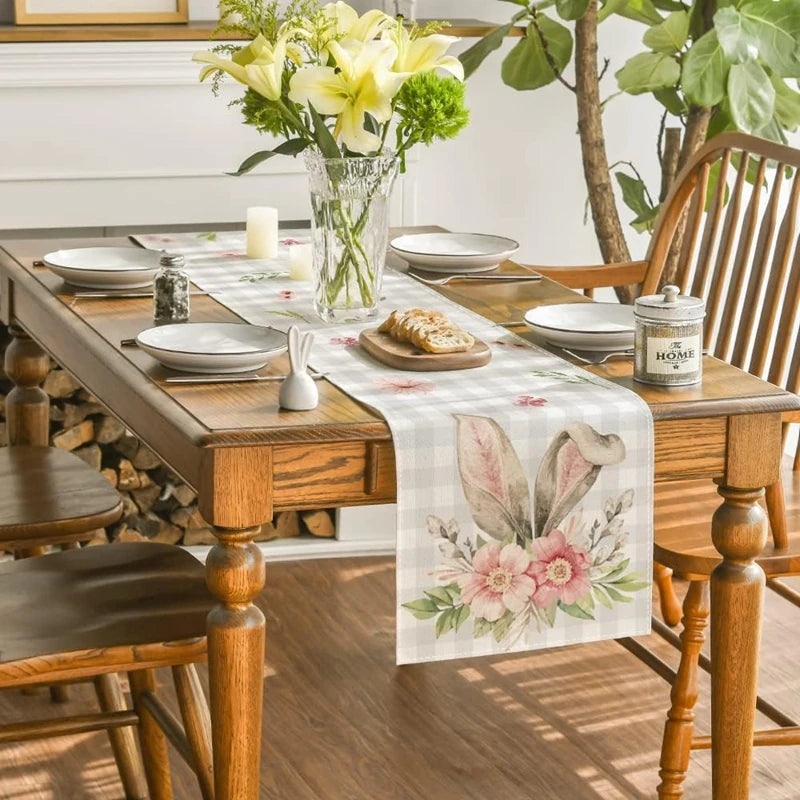 Dining table decorated for Easter celebration