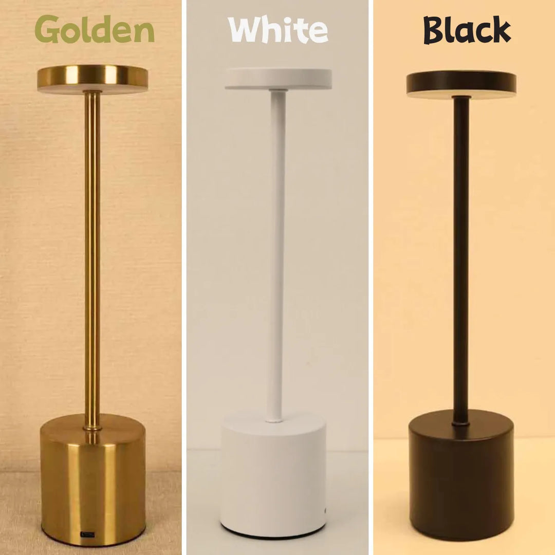 LED Rechargeable, Touch, Metal Table Lamp Bedroom, Living Room,  Creative Ambient Light. Indoor Decoration