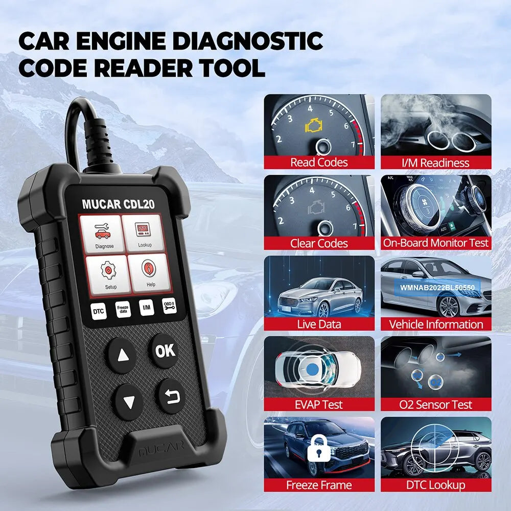 MUCAR CDL20 OBD2 Car Diagnostic Tools For Errors & Codes Scanners