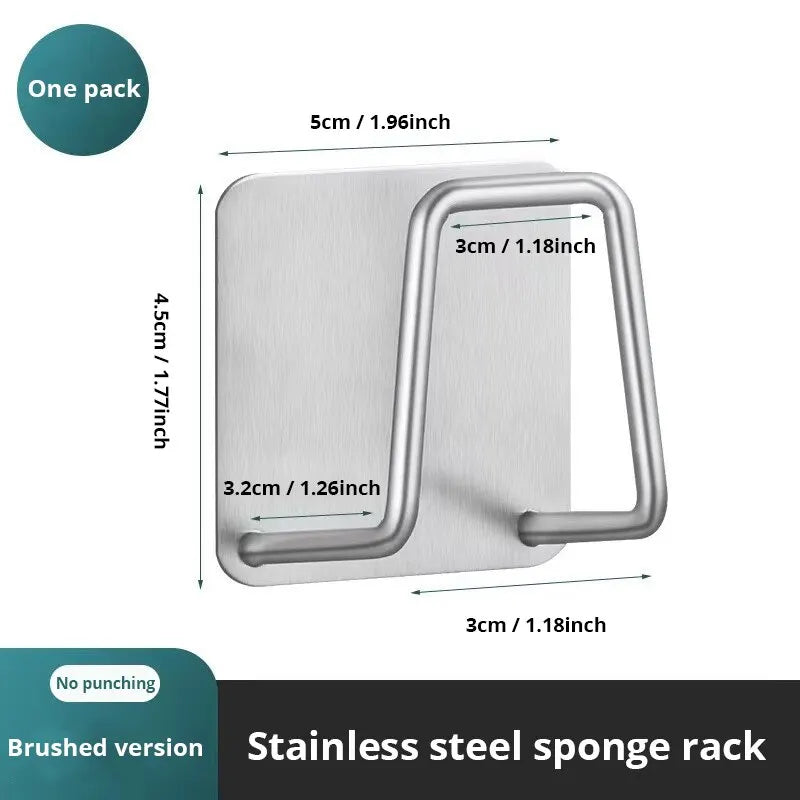 Sink Sponge Holder - Stainless Steel Rack for Organizing Kitchen Supplies