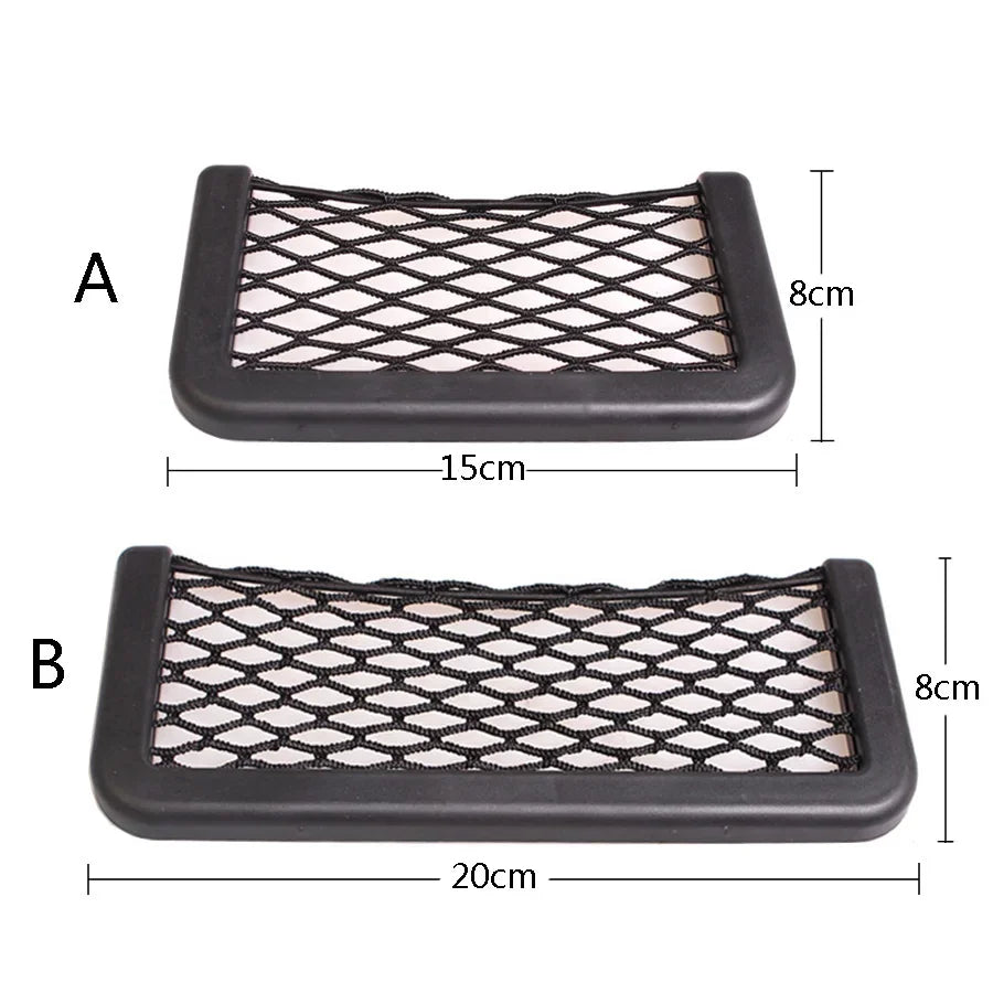 1pcs/2pcs Universal Car Organizer Storage Bag With Net For Phone Holder Car Accessories