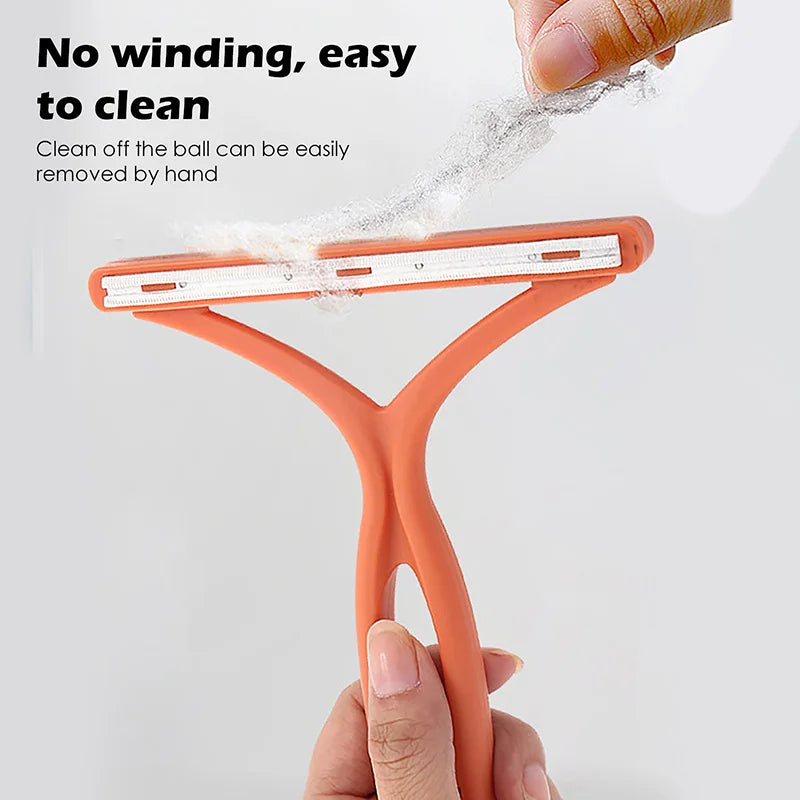 1pc 2-In-1 Double Sided Pet Hair Remover Lint Remover Clean Tool Shaver Sweater Cleaner Fabric Shaver Scraper For Clothes Carpet