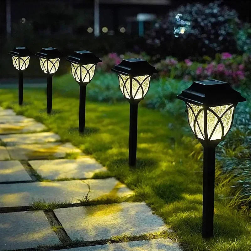 LED Solar Lawn Lights Outdoor Waterproof Warm Light for Garden Decoration