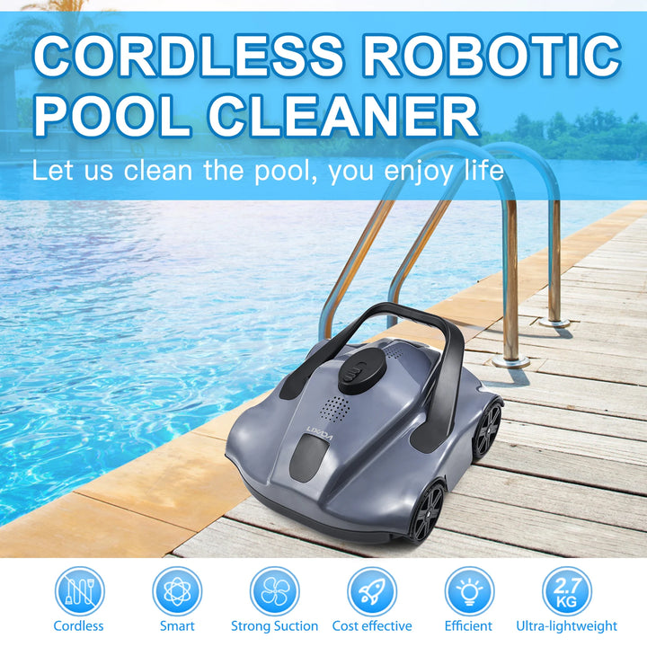 Automatic Robotic Pool Cleaner Cordless Robotic Pool Vacuum for In-Ground Flat Pools Automatic Home Appliance Swimming Pool 2024