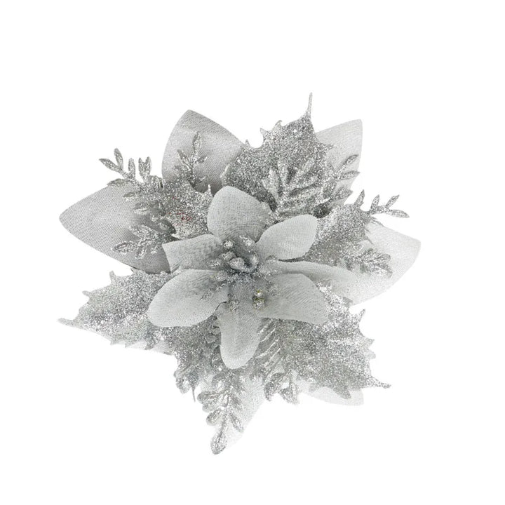 Glitter floral decorations for Christmas Tree