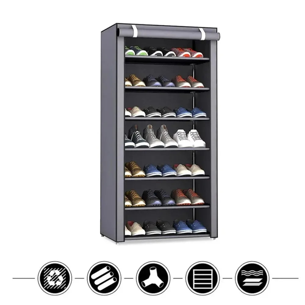 Shoe Rack Organizer, Dustproof Shoe Cabinet, Multilayer Minimalist Non-woven, Space-saving Shoe Shelf Cabinets