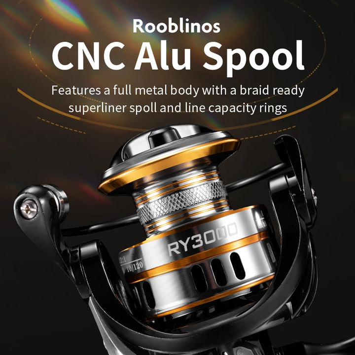 Smooth & Tough ROOBLINOS RY Fishing Reel - Metal Frame, High-Speed for All Waters