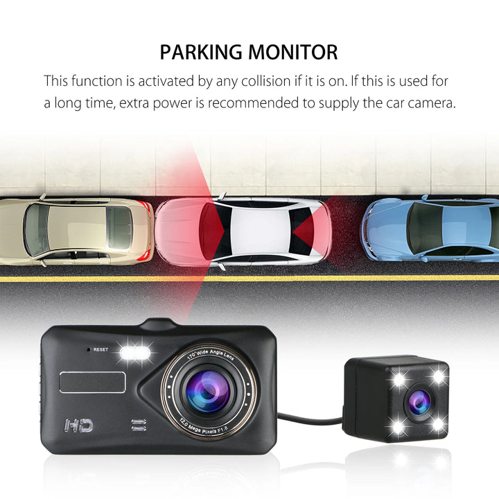 Dash Cam Front and Rear Car Video Recorder FULL HD 1080P, Night Vision, Driver Recorder