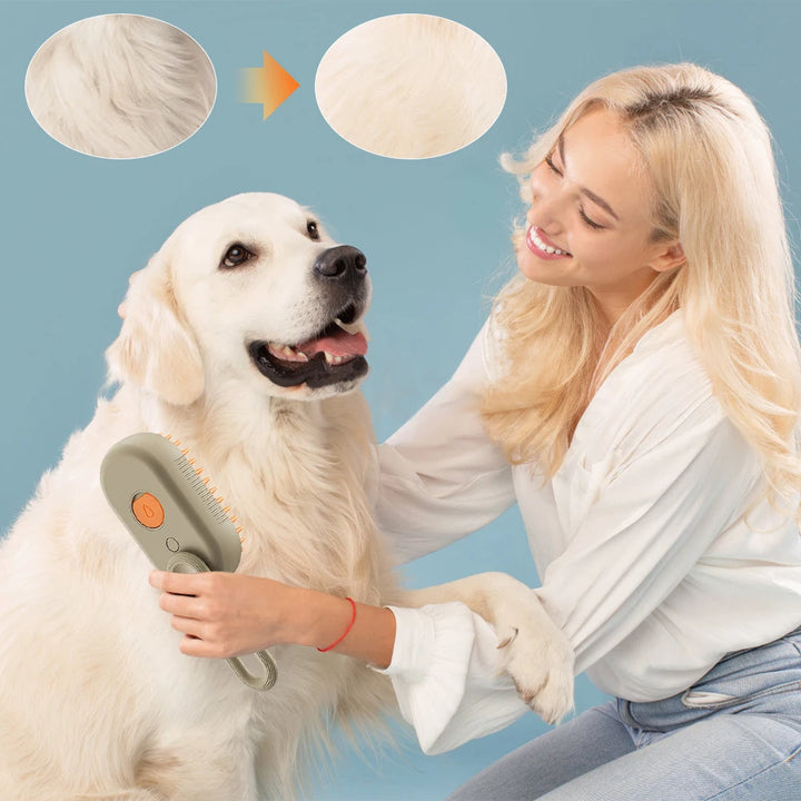 3-In-1 Water Dog Brush Electric Spray Pet Steam Brush Soft Silicone Hair Removal Water Brush Dog Grooming Supplies Pet Accessories