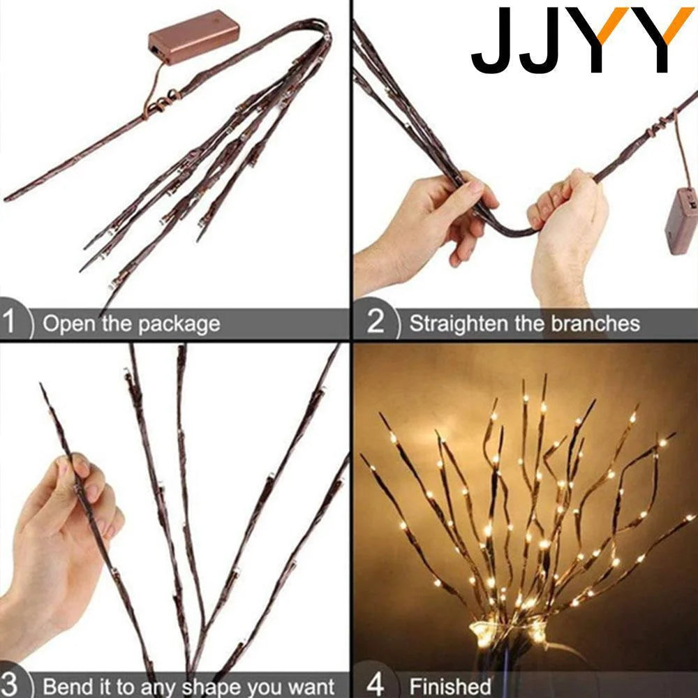 New 2024 Creative Willow Twig Branch Lights 20 LEDs Christmas Decoration for Home Xmas Decoration