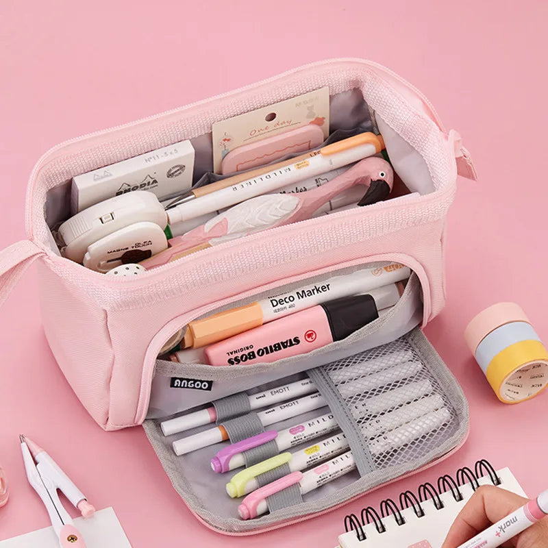 Large Capacity Pencil Case Cute Students Pencil Cases | Big Pen Bag Case Storage Box For Office School Stationery Supplies