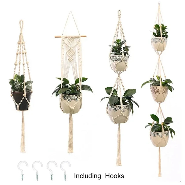 Handmade Plant Hanger - Hanging Basket for Flower Pots, Wall, and Garden Decor