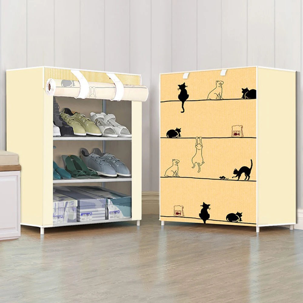 Fabric Shoe Cabinet, Shoe Organizer, Dustproof, Multilayer Shoe Rack Nonwovens Shoe Rack