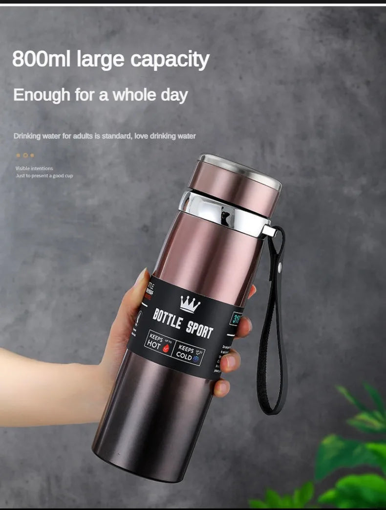 1 Liter Stainless Steel Water Bottle 24 hours | Insulated Portable Thermal Cup for Tea Coffee Tumbler Vacuum Flasks Thermoses