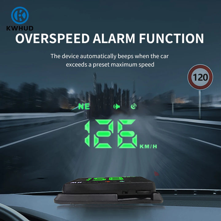 Head-Up Display H1 Car GPS Digital Speedometer With Windshield Projector USB Compatible