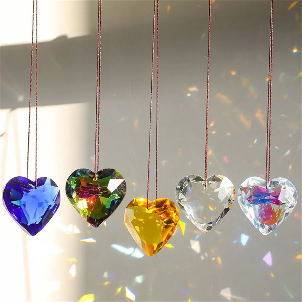 Suncatcher Prism 45mm Hanging Heart Rainbow Maker Window Pendant Home Decor