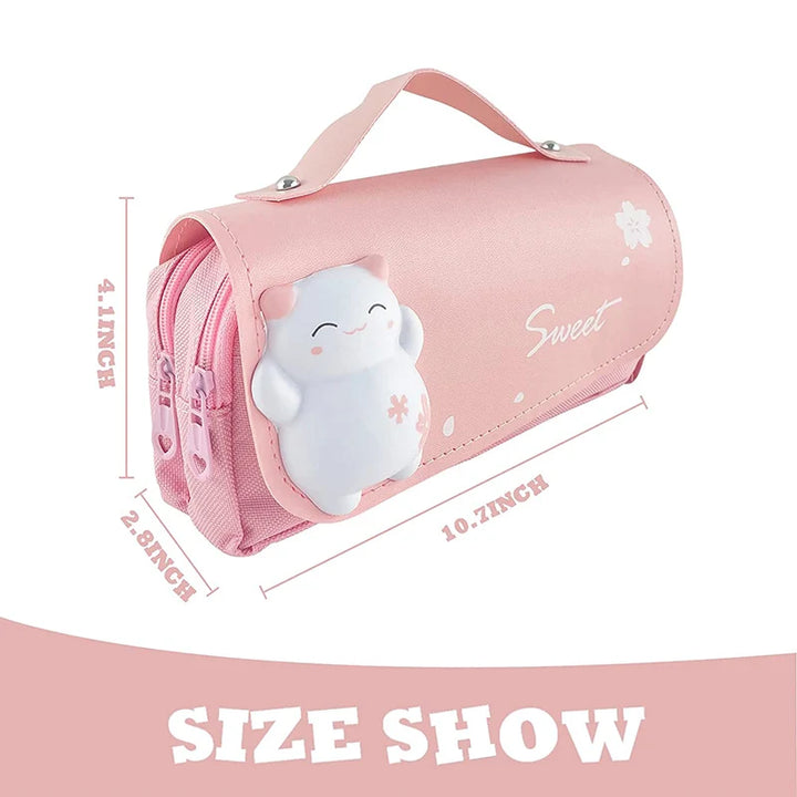 3D Pencil Case For Girls | Decompression Pen Pouch | Waterproof School Supplies Aesthetic Organiser Box Korean Stationery