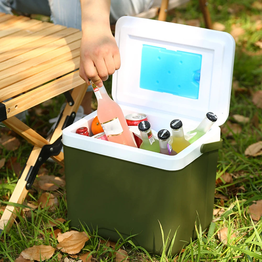 Large Capacity Portable Cooler Box - 13/6L Camping Refrigerator and Ice Bucket