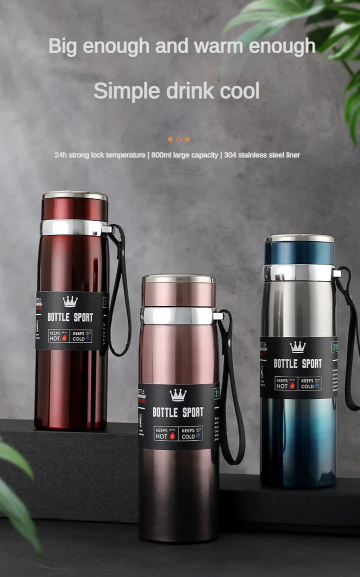 1 Liter Stainless Steel Water Bottle 24 hours | Insulated Portable Thermal Cup for Tea Coffee Tumbler Vacuum Flasks Thermoses