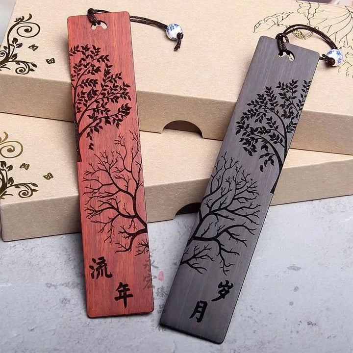 1 Pc Wooden Bookmark | Retro Carving Mahogany Bookmark For School & Office Stationery Accessories