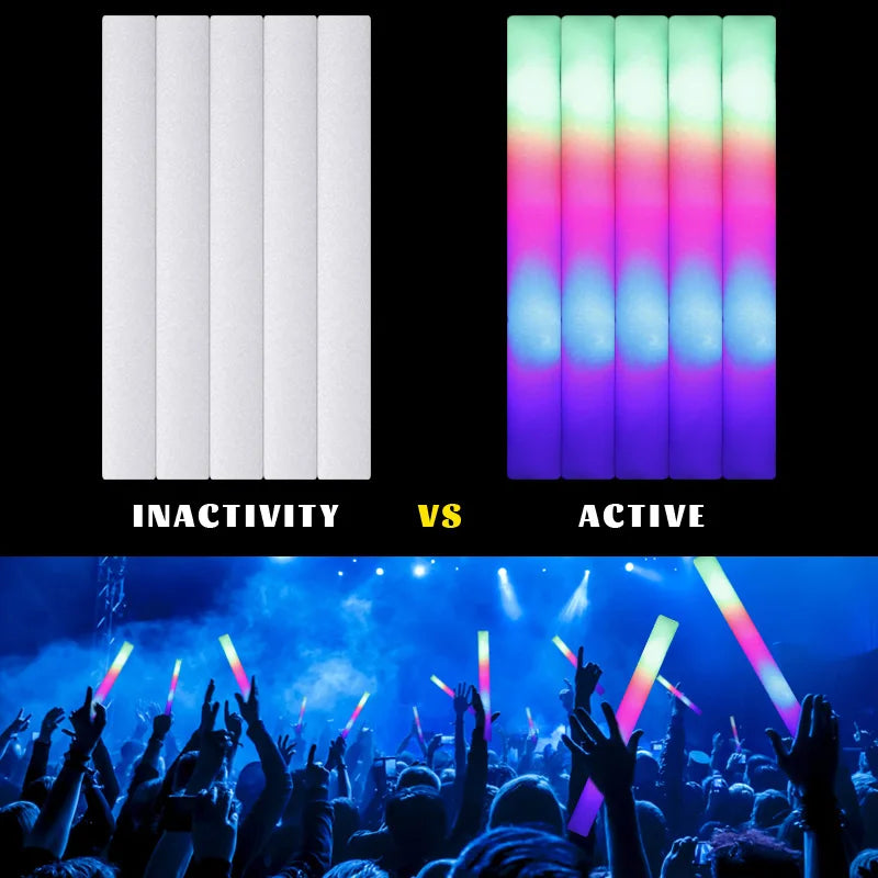 15/30 Pcs Colorful LED Glow Sticks For Birthday, Wedding, Party