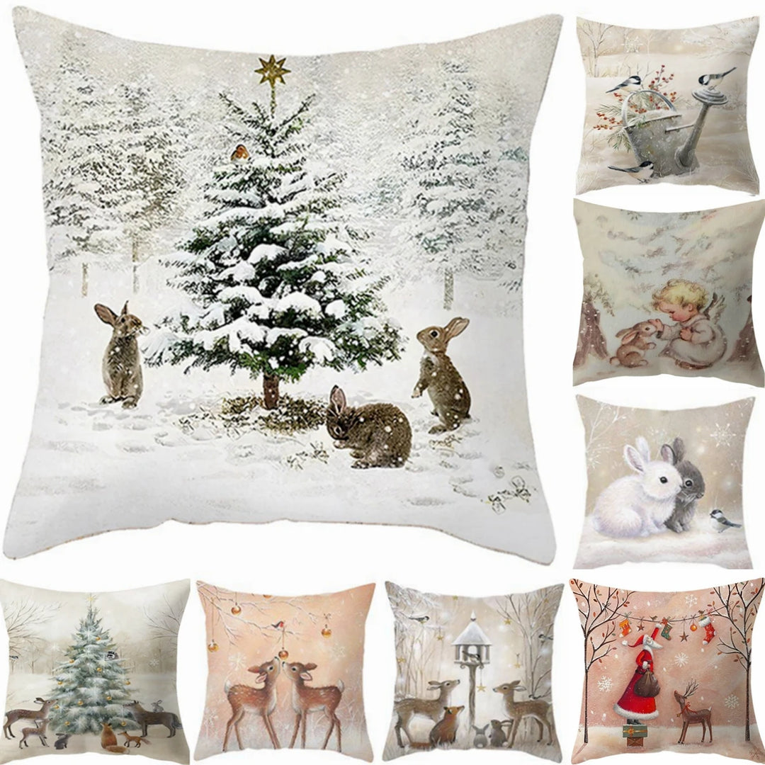 Christmas Bunny Pillow cover