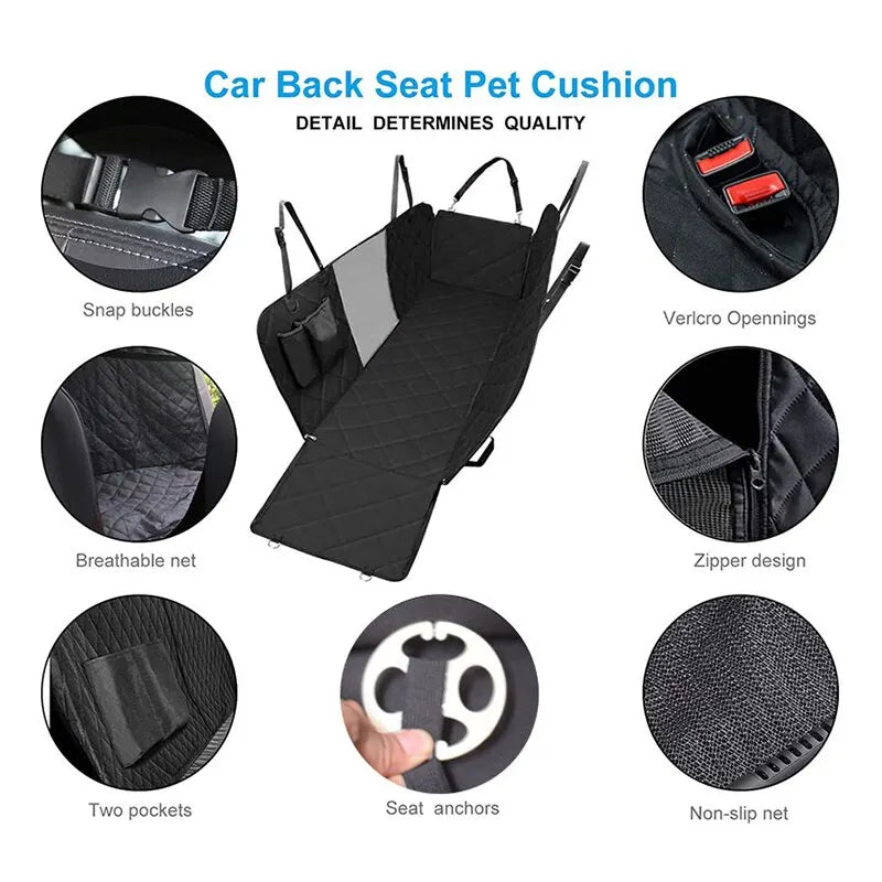 143×153CM Double Zipper Waterproof, Dirt-Resistant Car Pet Seat Pad For Rear Seats. Universal Fit