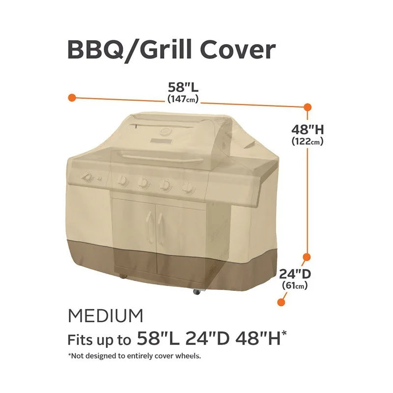 600D Oxford Cloth Barbeque Cover Waterproof Rain Protective Weber Heavy Duty Grill Cover Outdoor UV Resistant BBQ Grill Cover