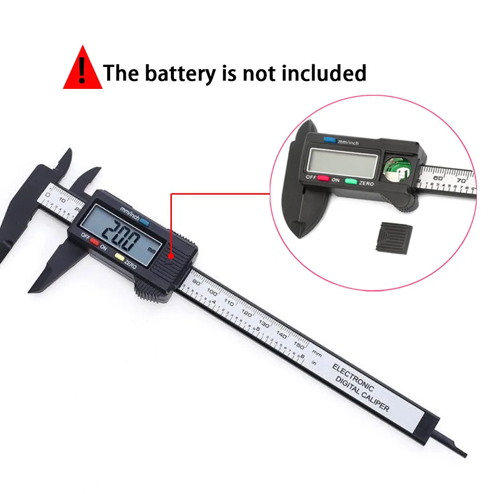 150mm, 100mm Electronic Digital Vernier Caliper, Carbon Fiber Dial, Micrometer Digital Ruler Measuring Tool