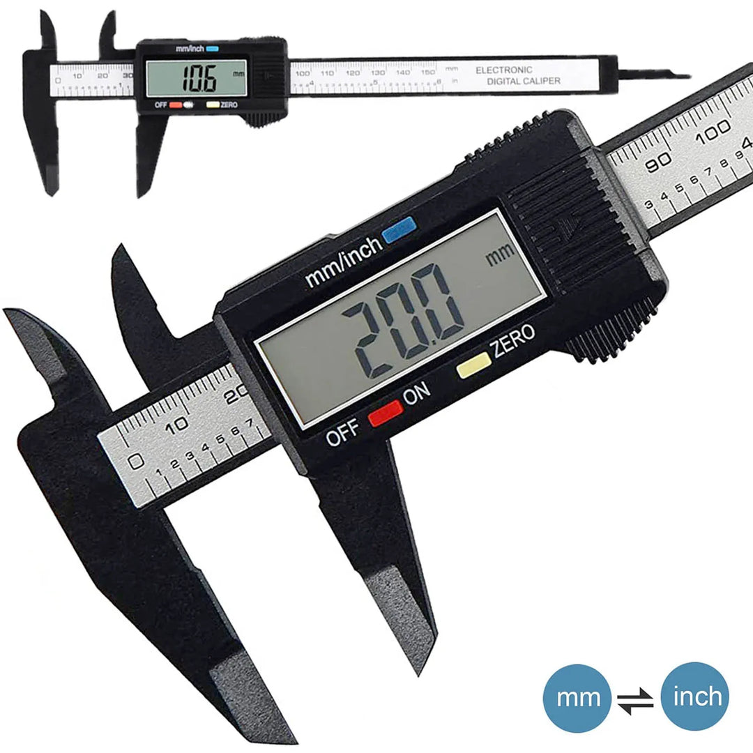 150mm, 100mm Electronic Digital Vernier Caliper, Carbon Fiber Dial, Micrometer Digital Ruler Measuring Tool