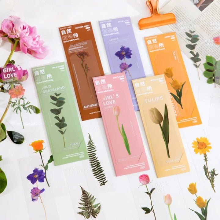 5 Pcs Flower Series Bookmarks for Books | PVC Book Mark Page Marker|Stationery Supplies For Students