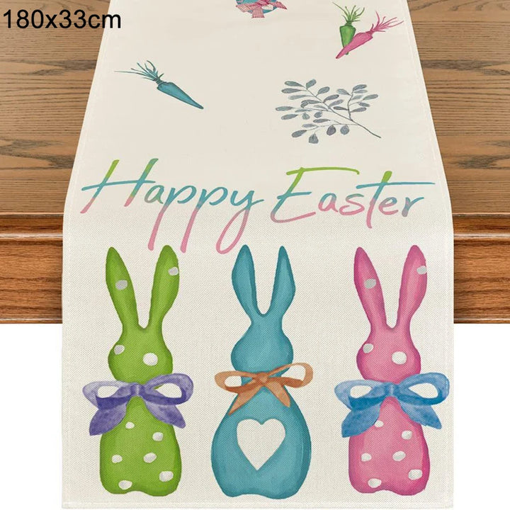 Spring-themed Easter rabbit table runner