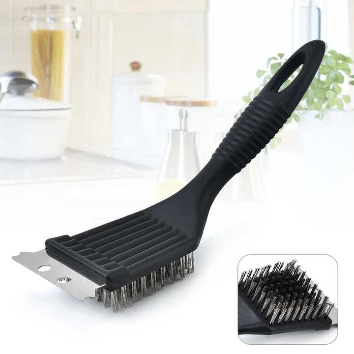 BBQ Cleaning Brush - Durable Steel Wire Bristles for Outdoor Grilling