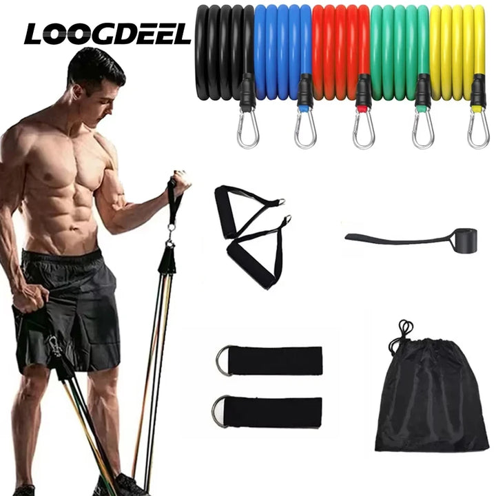 LOOGDEEL 11PCS/Set Resistance Bands Pedal Excercise Body Training