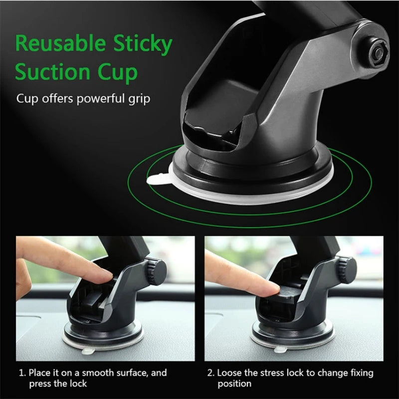 Car Phone Holder Mount with Sucker Cup, Cell Phone Support For iPhone 13 12 11 Pro Max X 7 8 Xiaomi Huawei Samsung