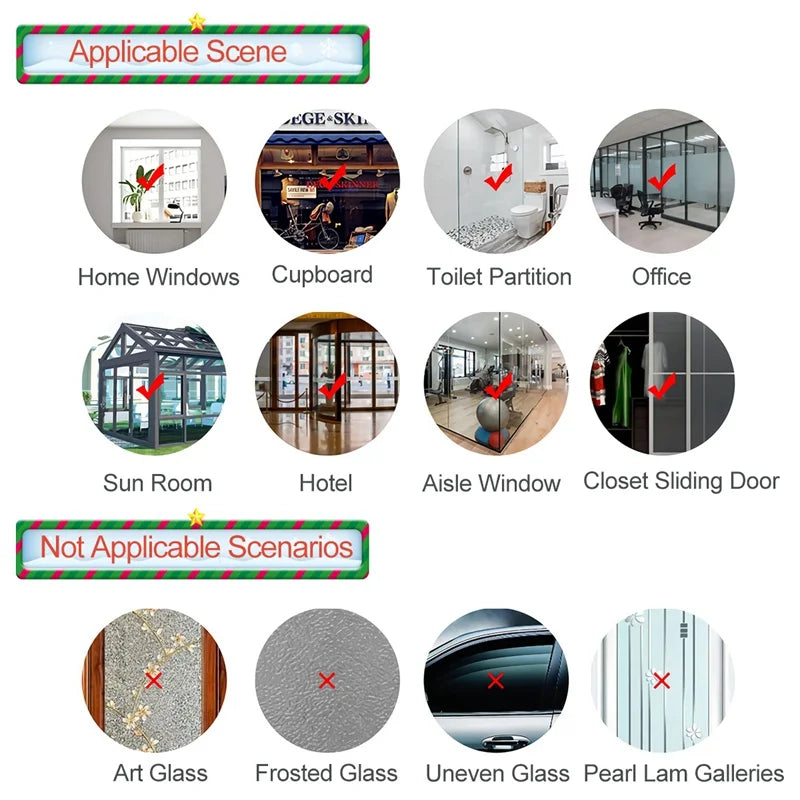 Christmas Window Sticker Merry Christmas Decorations For Home 2024 Cristmas Ornament Xmas Navidad Natal Gifts New Year 2024