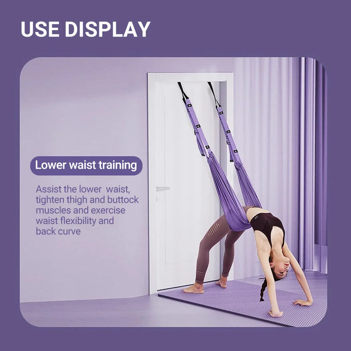 Aerial Yoga Strap Pull Rope Woman Hammock Stretch Leg Splits Trainer Female Gym Belt Aerial Hammock Swing Stretching Inversion