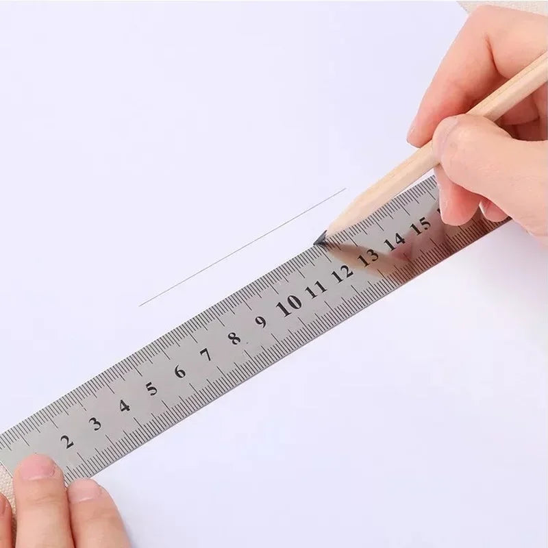 15-30 Cm Double Side Scale Stainless Steel | Straight Ruler Measuring Tool for Students School Stationery