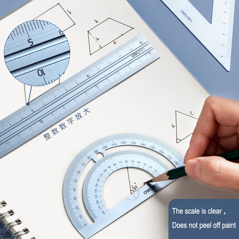 Metal Ruler Set For Drawing, Measuring | Ruler Kit for Students Office Accessories Supplies