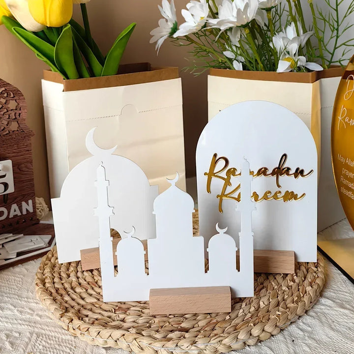 Festive tabletop decorations for Ramadan