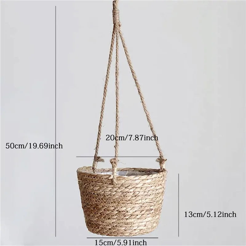 Plant Hanger - Jute Rope Hanging Planter Basket for Indoor and Outdoor Decor