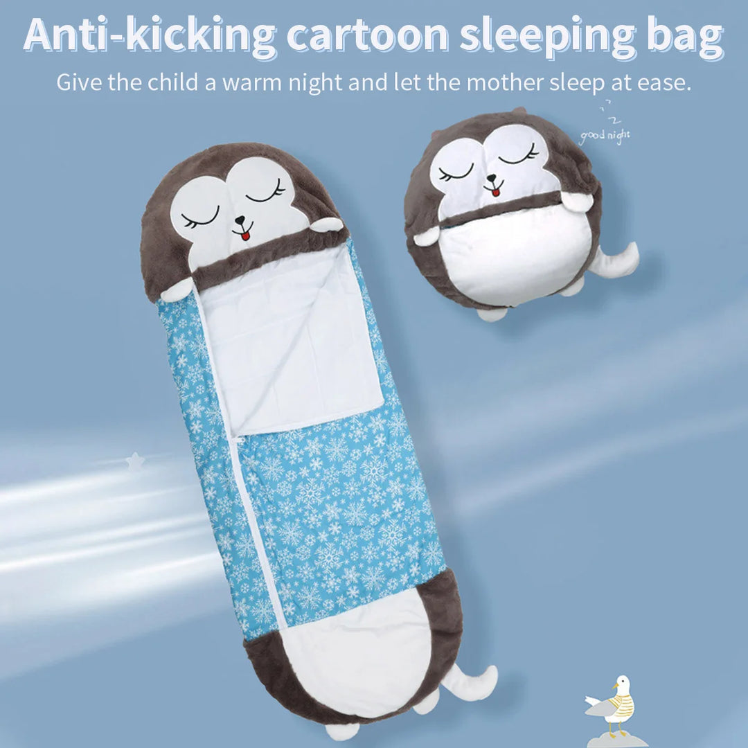 Children's Cartoon Sleep Sack For Birthday Gift Kids Sleeping Bag Plush Doll Pillow Baby Boys Girls Warm Soft Lazy Sleepsacks