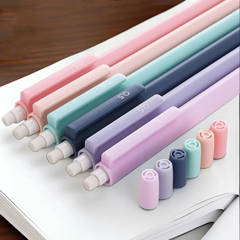 6pcs/set Fashion Macaron Mechanical Pencil |0.5/0.7mm Student Automatic Pencil For Kids Gift School Stationery Office Supplies