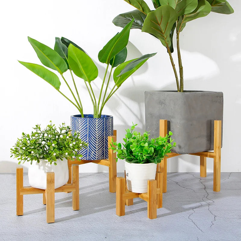 Small Durable Wood Planter | Bonsai Holder Home Garden Indoor Outdoor Plant Display Stand