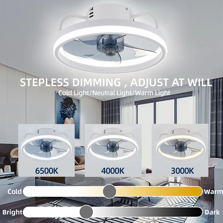 55W Smart Ceiling Fan Fans With Lights, Remote Control. perfect For Bedroom Decor, Ventilation, 33cm Air Invisible Blades, Silent Operation