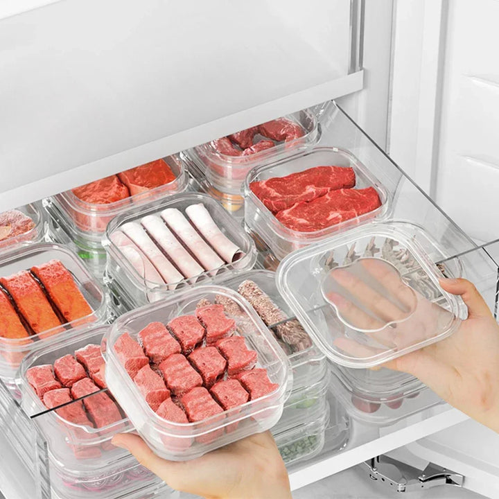 5/1Pcs Food Storage Containers With Lid Mini Transparent Fridge Meat Vegetable Fresh-Keeping Organizer Box For Kitchen Storage