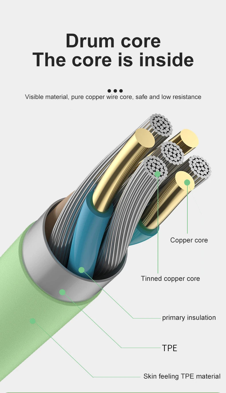 Liquid Silicone USB Cable For iPhone 14 Pro 12 11 13 Pro XS Max Xr X 8 AirPods Pro LED Phone Charger Cord Data Charger Wire