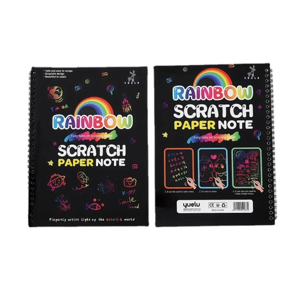 Rainbow Magic Scratch Off Paper | Set for Kids Arts Scraping Painting | Children DIY Graffiti Book